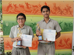 Saiyam Bhatnagar and Simran Singh. First in ICSE Inter School English Debate.
